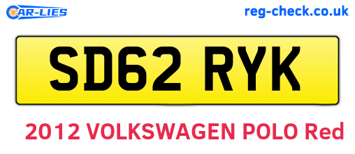 SD62RYK are the vehicle registration plates.