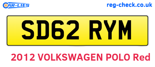 SD62RYM are the vehicle registration plates.