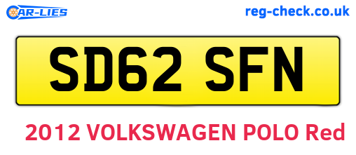 SD62SFN are the vehicle registration plates.