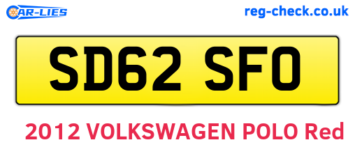 SD62SFO are the vehicle registration plates.