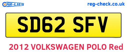 SD62SFV are the vehicle registration plates.