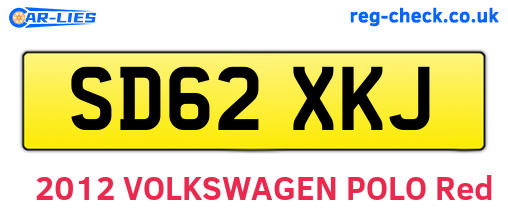 SD62XKJ are the vehicle registration plates.