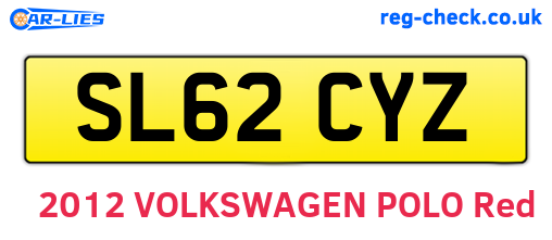 SL62CYZ are the vehicle registration plates.