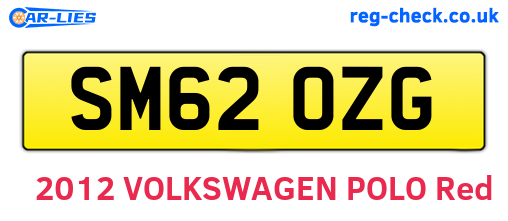 SM62OZG are the vehicle registration plates.