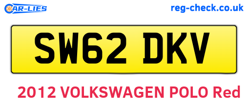 SW62DKV are the vehicle registration plates.