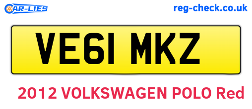 VE61MKZ are the vehicle registration plates.