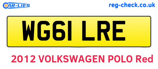 WG61LRE are the vehicle registration plates.