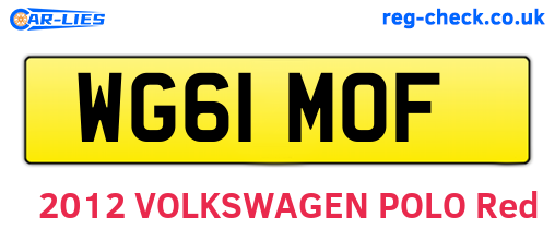 WG61MOF are the vehicle registration plates.