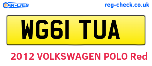 WG61TUA are the vehicle registration plates.