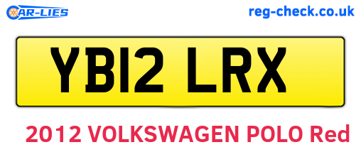 YB12LRX are the vehicle registration plates.