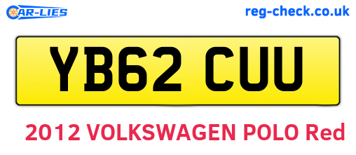 YB62CUU are the vehicle registration plates.