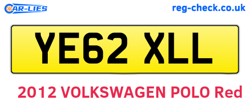 YE62XLL are the vehicle registration plates.