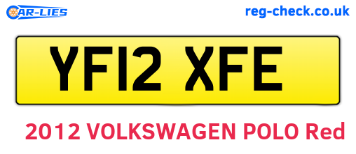 YF12XFE are the vehicle registration plates.