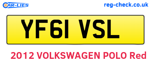 YF61VSL are the vehicle registration plates.