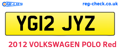 YG12JYZ are the vehicle registration plates.
