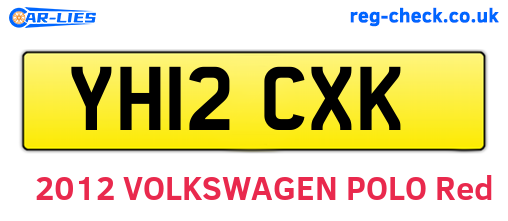 YH12CXK are the vehicle registration plates.
