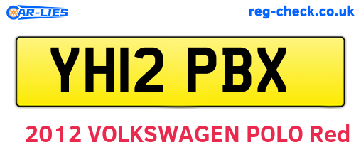 YH12PBX are the vehicle registration plates.