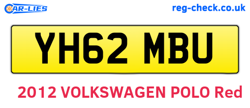 YH62MBU are the vehicle registration plates.