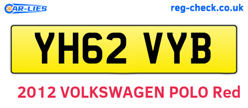 YH62VYB are the vehicle registration plates.