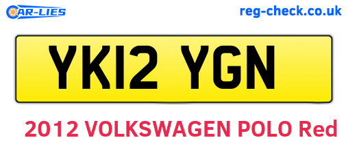 YK12YGN are the vehicle registration plates.