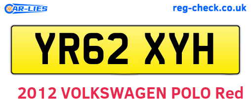 YR62XYH are the vehicle registration plates.