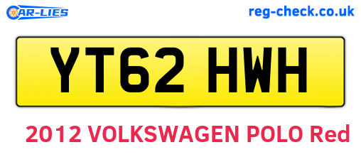 YT62HWH are the vehicle registration plates.