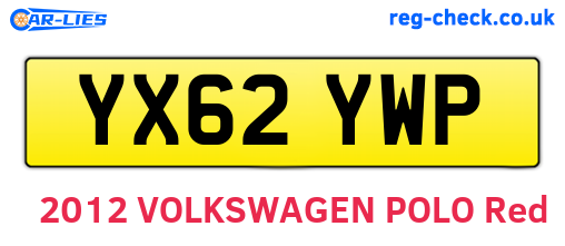YX62YWP are the vehicle registration plates.
