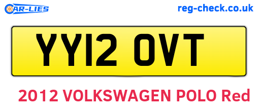 YY12OVT are the vehicle registration plates.