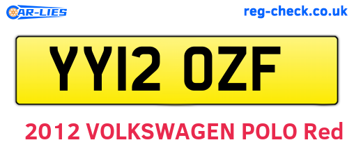 YY12OZF are the vehicle registration plates.