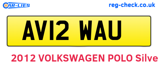 AV12WAU are the vehicle registration plates.