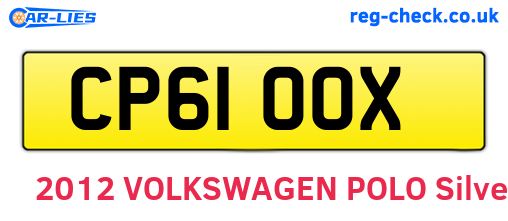 CP61OOX are the vehicle registration plates.
