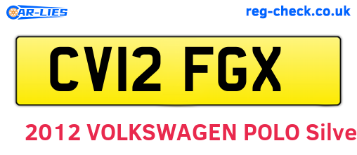 CV12FGX are the vehicle registration plates.