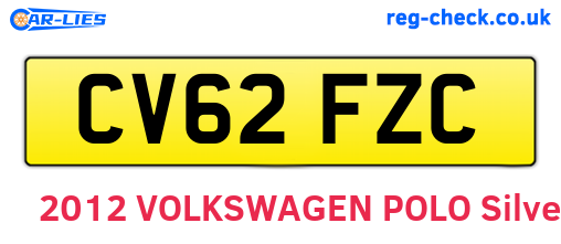 CV62FZC are the vehicle registration plates.