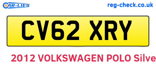 CV62XRY are the vehicle registration plates.