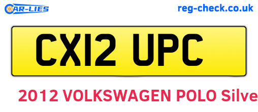CX12UPC are the vehicle registration plates.