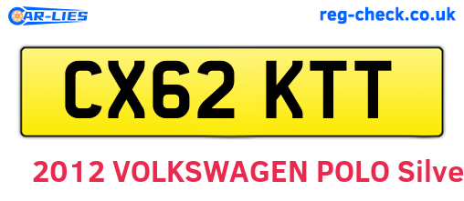 CX62KTT are the vehicle registration plates.