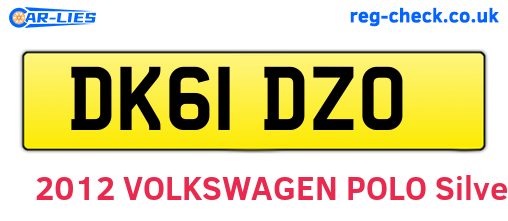 DK61DZO are the vehicle registration plates.