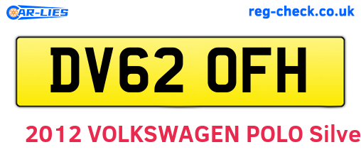 DV62OFH are the vehicle registration plates.