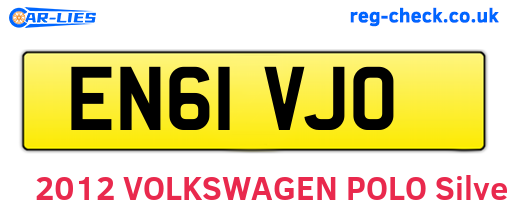 EN61VJO are the vehicle registration plates.