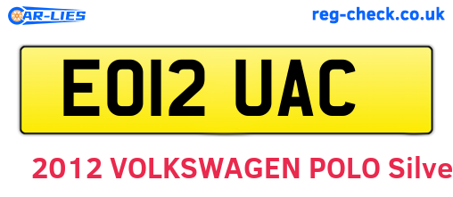 EO12UAC are the vehicle registration plates.