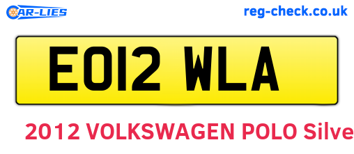 EO12WLA are the vehicle registration plates.
