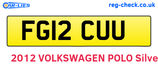 FG12CUU are the vehicle registration plates.