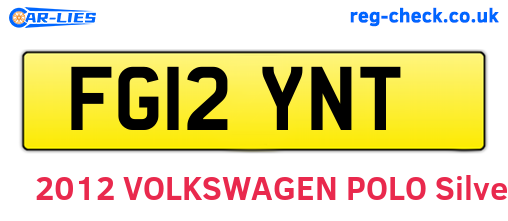 FG12YNT are the vehicle registration plates.