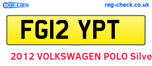 FG12YPT are the vehicle registration plates.