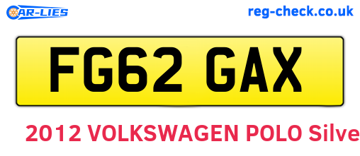 FG62GAX are the vehicle registration plates.
