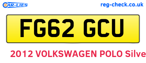FG62GCU are the vehicle registration plates.