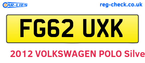 FG62UXK are the vehicle registration plates.