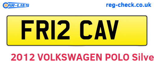 FR12CAV are the vehicle registration plates.
