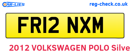 FR12NXM are the vehicle registration plates.