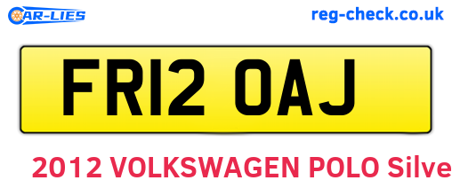 FR12OAJ are the vehicle registration plates.